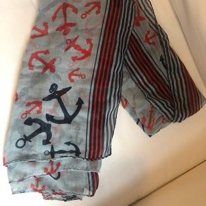 Blue and red anchor scarf from 2 Chic